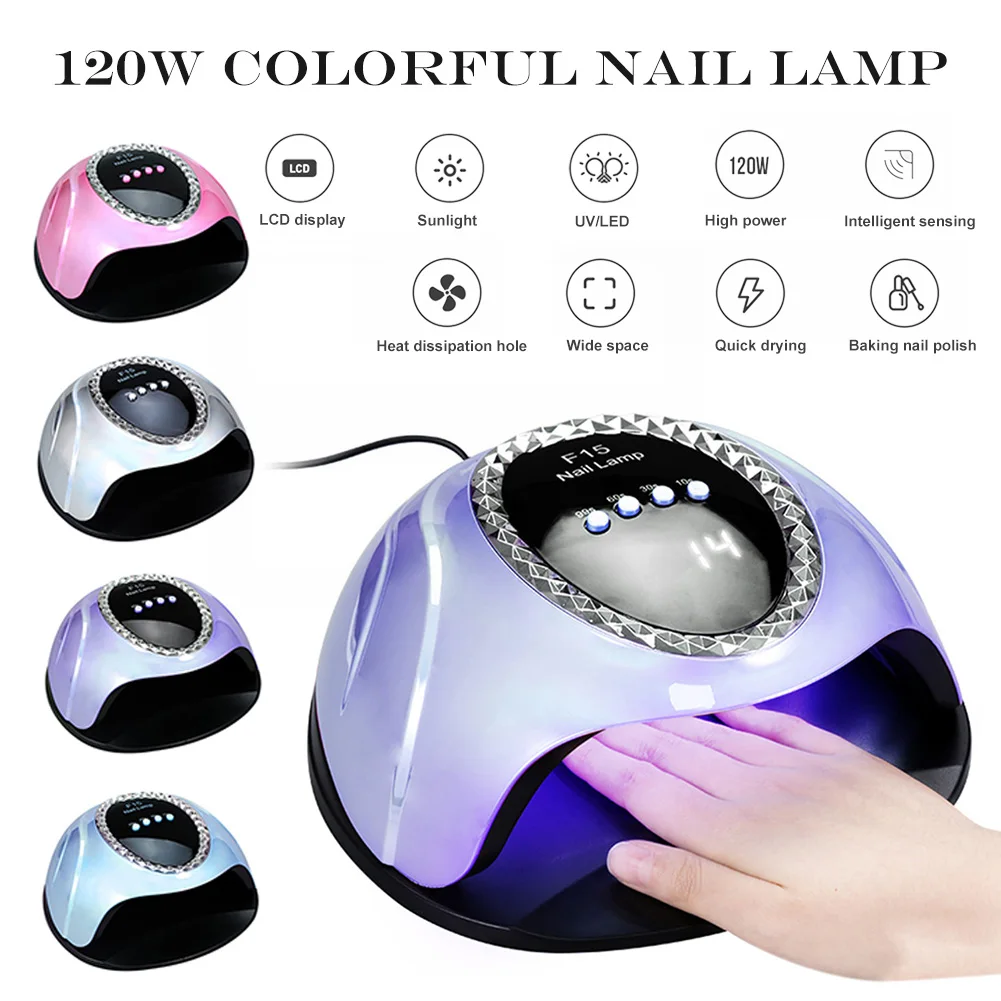

120W Intelligent Nail Lamp Auto Sensor UV Gel Fast Drying UV/LED Lamp Nail Drying Light Nail Art Tool Manicure Machine