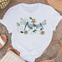 women t shirts clothes dragonfly floral lovely cute fashion casual female lady short sleeve shirt t tee graphic tshirt top
