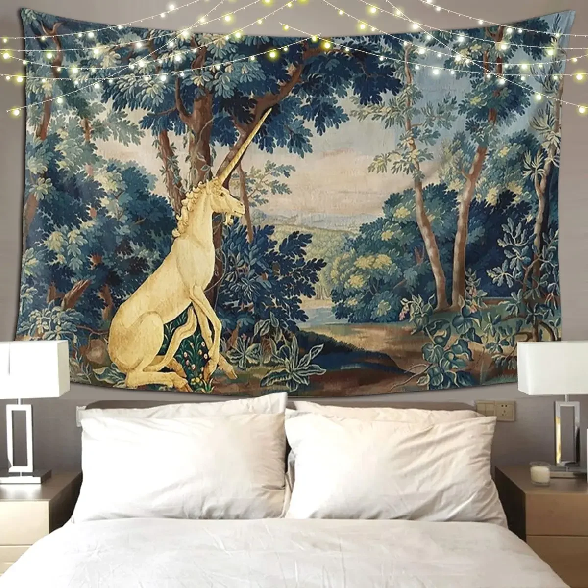 Настенная подвеска в виде единорога лесу смешные украшения для дома гобелены