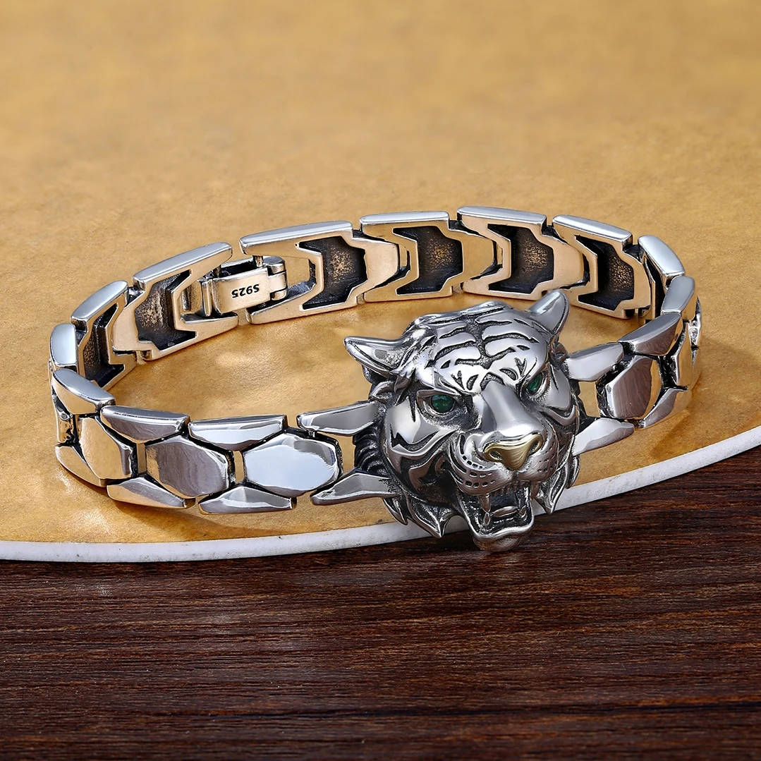 

Domineering Retro Design Tiger Head Watch with Tiger Year Bracelet Men Hipster Personality Fashion Jewelry
