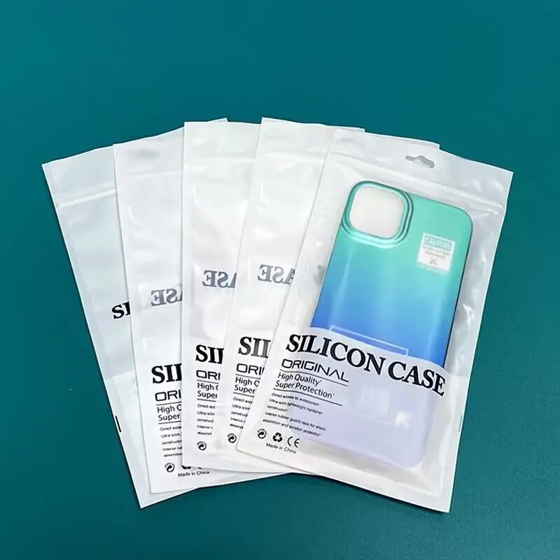 

200pcs White Plastic Frosted Translucent Ziplock Bag For Mobile Phone Shell Packaging Zipper Lock Plastic Bag For IPhone 1