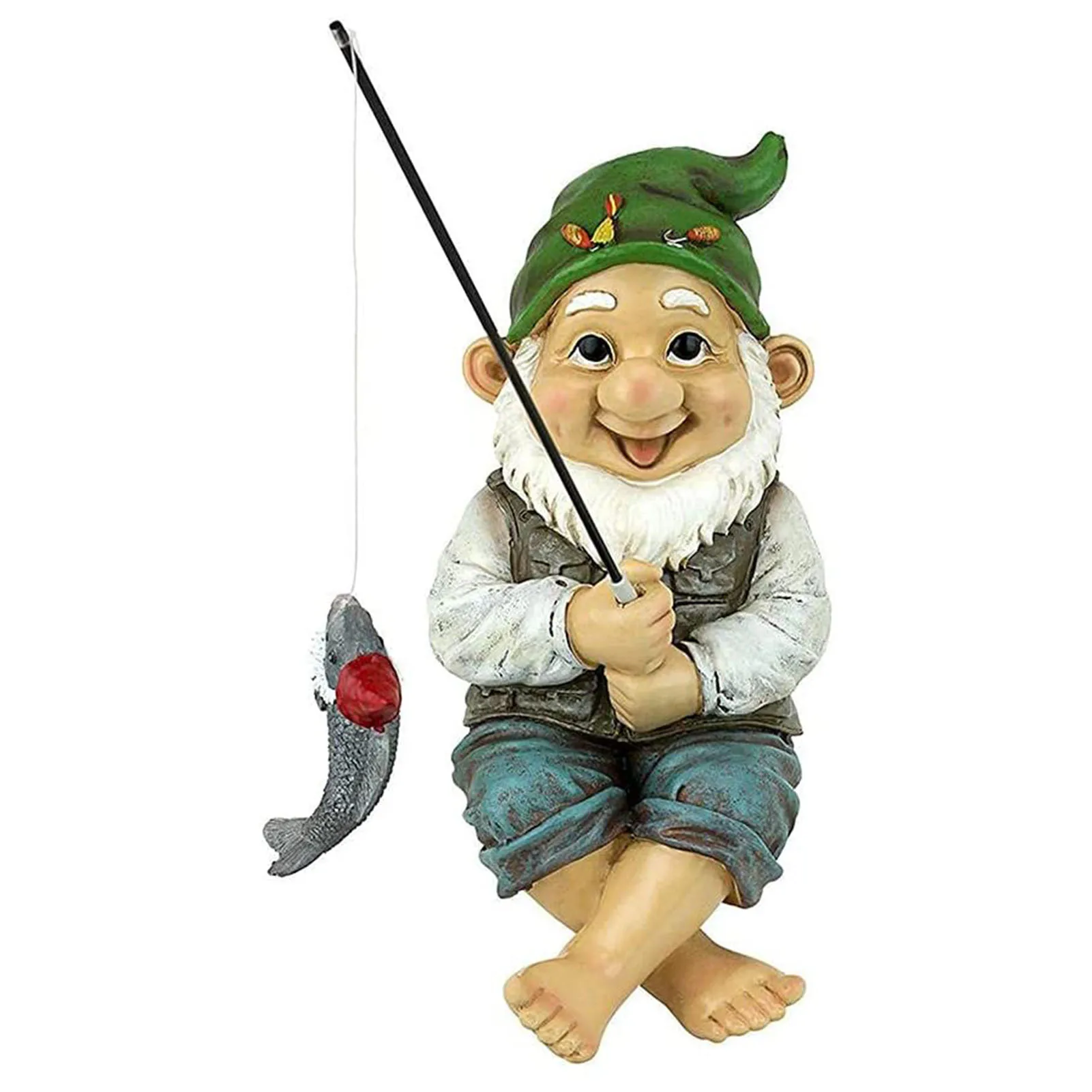 

Fishing Gnome Sitter Statue Ziggy The Fishing Gnome Sitter Funny Lawn Dwarf Statues Outdoor Landscape Ornaments For Yard Lawn