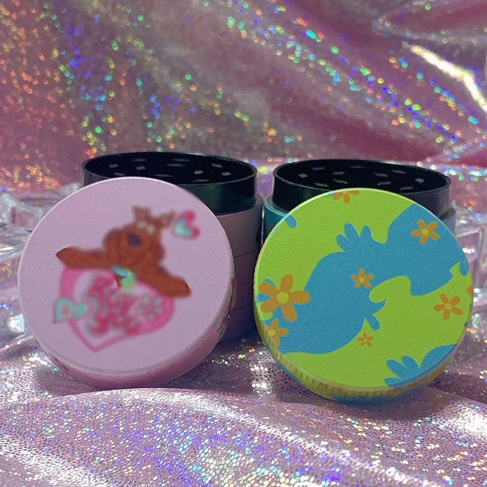 

Cute Dog 4-layer Herb Tobacco Weed Grinder 40MM Pink Cartoon Pet Smoke Tools Spice Herb Grinder Miller Crusher Machine Gifts