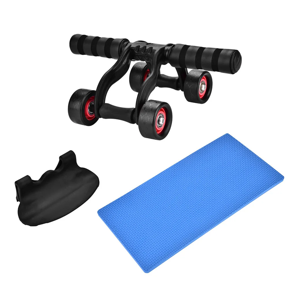 

4 Wheel Fitness Ab Roller Workout System Abdominal Exerciser Knee Protection Pad Gym Ab