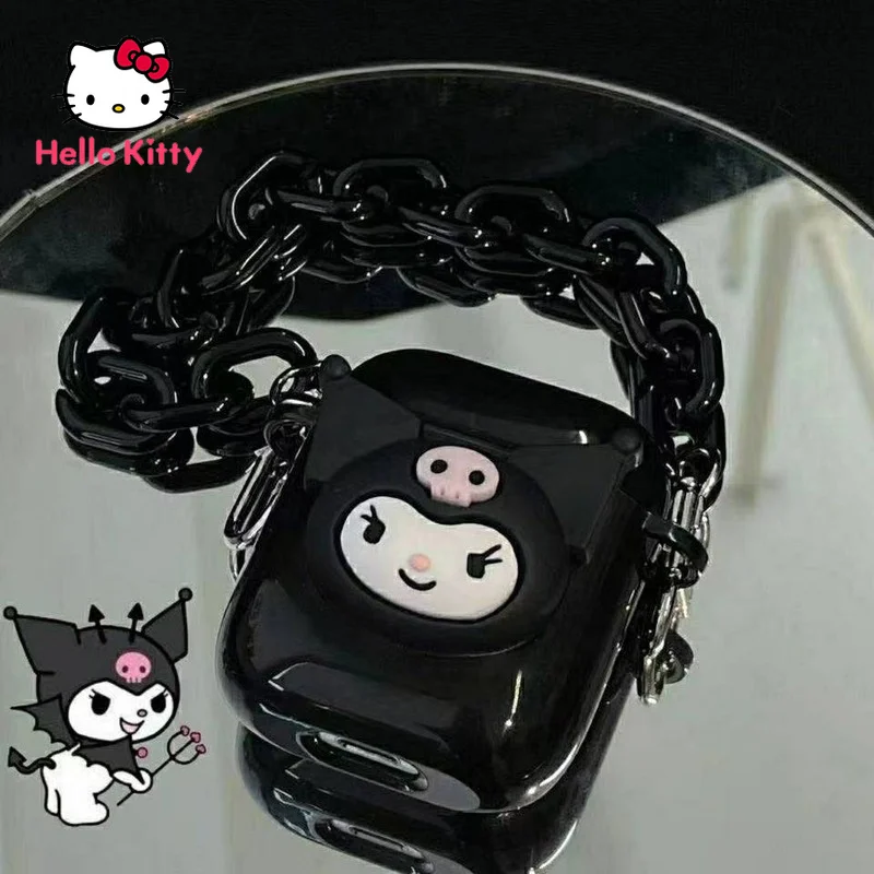 

Чехол Hello Kitty Kuromi Airpod, 3D чехол для наушников Airpods 1 2, подвесной силиконовый мягкий чехол с цепочкой для Airpods Pro Airpods 3, подарок