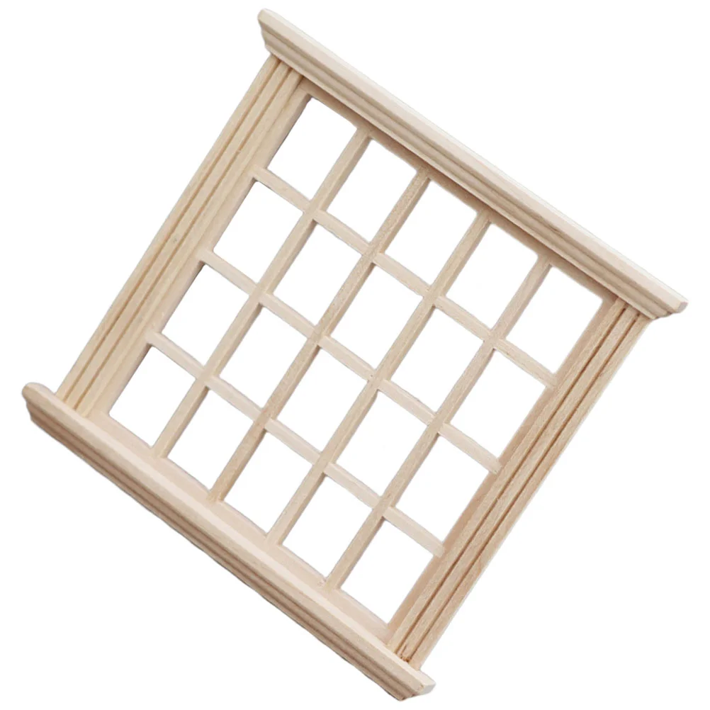 

House Window Model 1/12 Mini House Blank Wooden Window Model Ornament