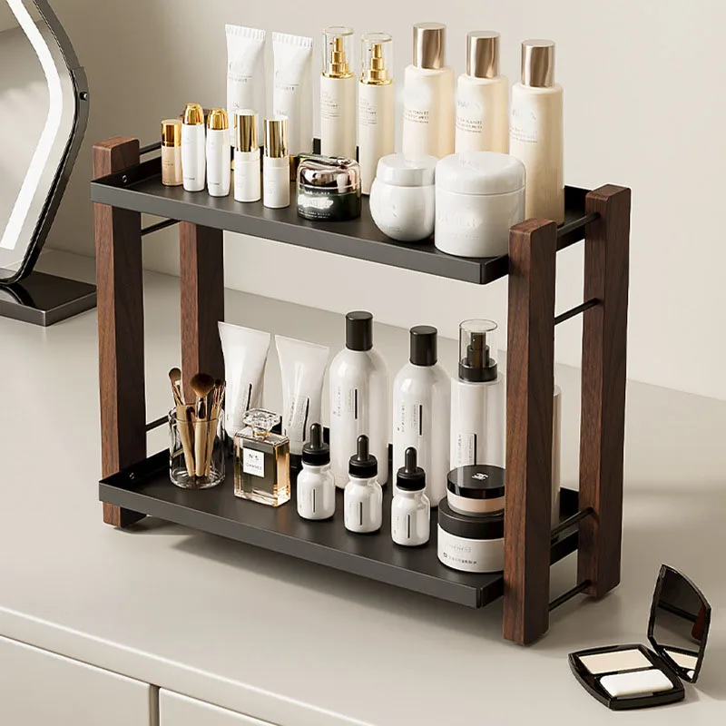 

Двухуровневая деревянная полка для ванной