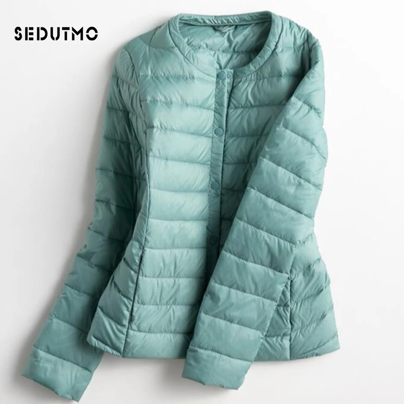 Spring Womens Down Jackets Ultra Light Duck Down Coat Slim Short Black  Autumn Women Jacket ED079