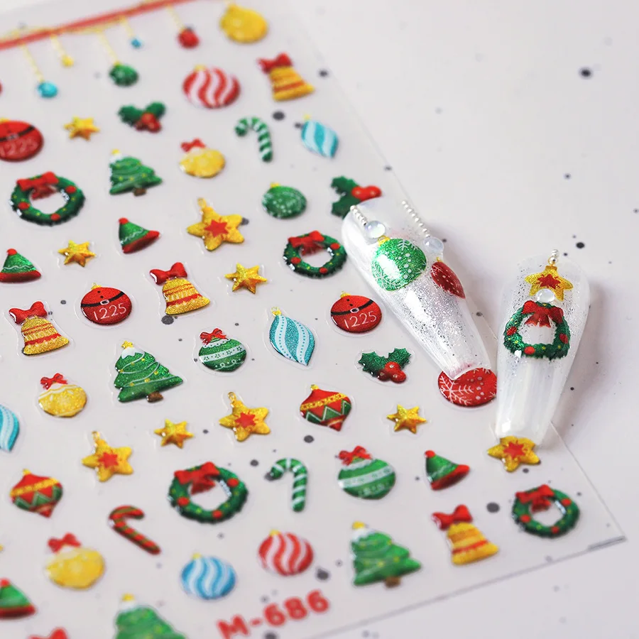 Зимние наклейки для ногтей PONYTREE