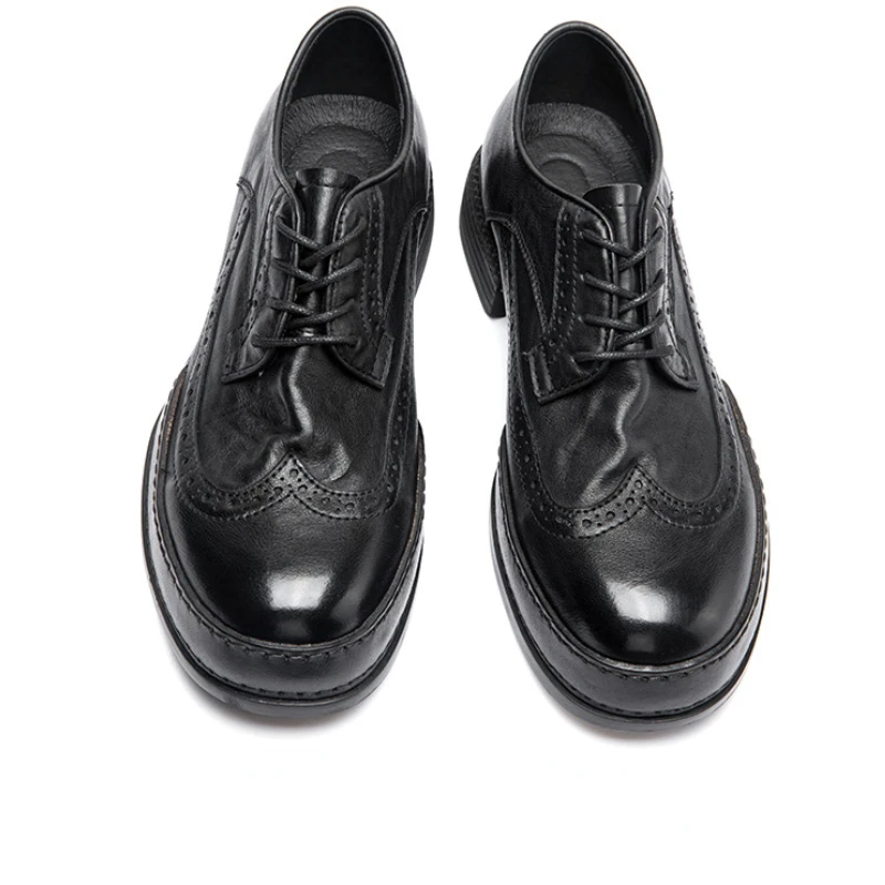 Мужские официальные Туфли-броги в стиле ретро Роскошные туфли из натуральной