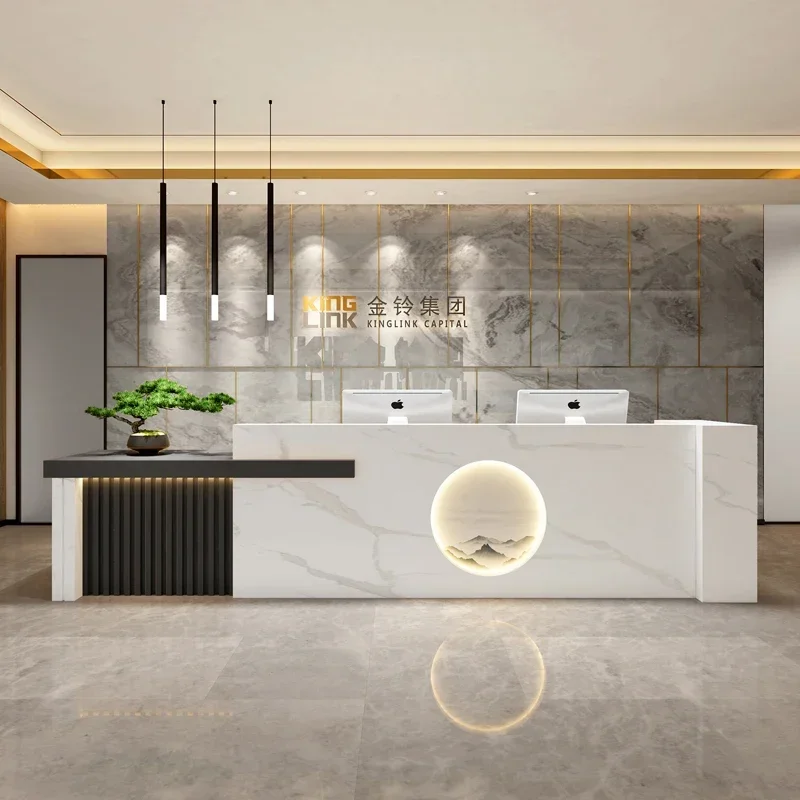 Садовая компьютерная стойка регистрации для салона роскошный белый мобильный