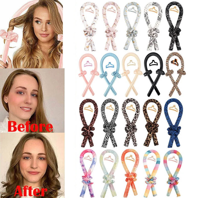

Heatless Curling Rod Headband No Heat Hair Curlers Ribbon Hair Rollers Sleeping Soft Curl Bar Wave Formers DIY Hair Styling Tool