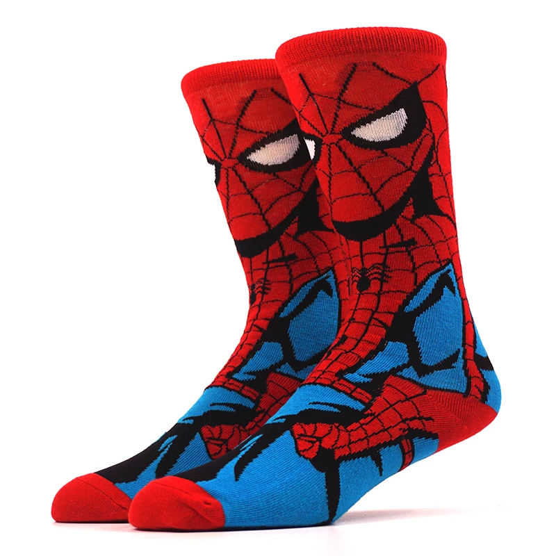 Носки с героями мультфильмов Marvel Мстители Бэтмен Супермен Человек-паук косплей