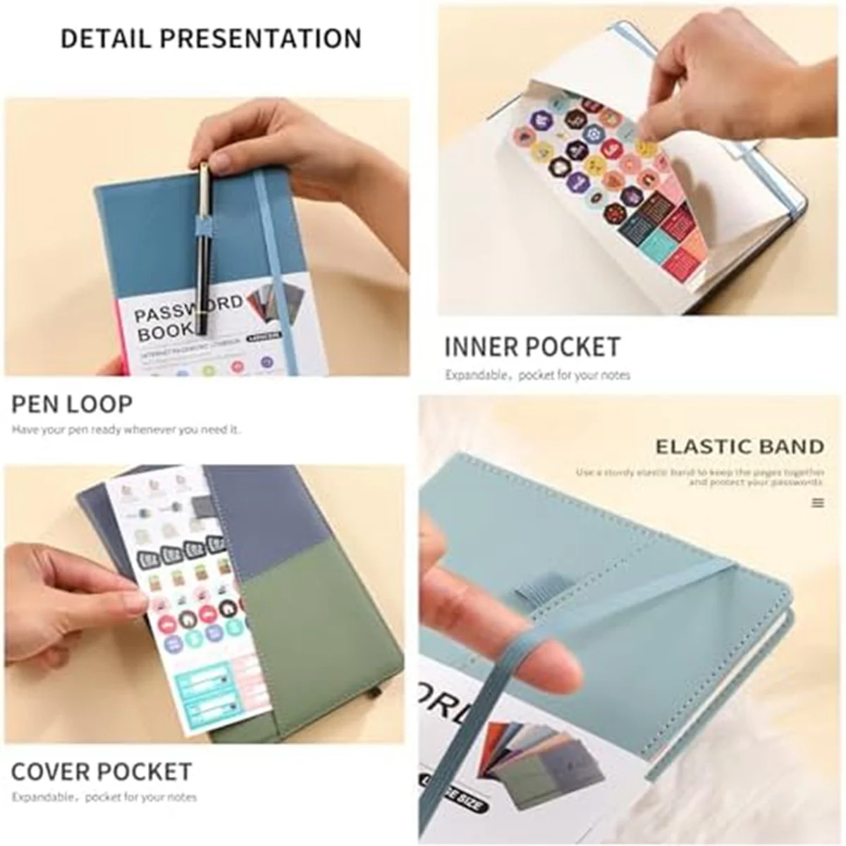 Книга Хранитель паролей с красочными алфавитическими вкладками и двумя