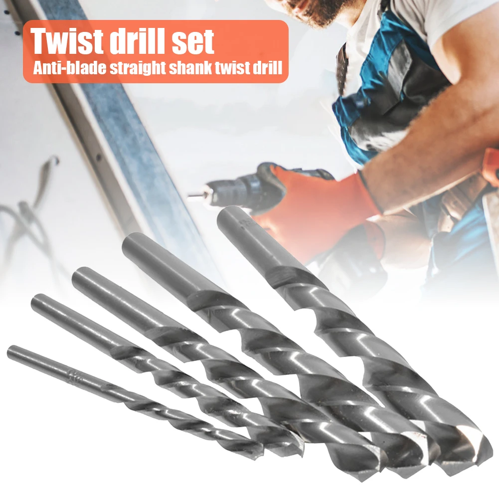 

5pcs Twist Drill Small Bit ortable High Speed Steel Straight Handle Strong Toughness Wooden PHSS Drilling Bits