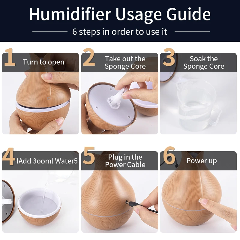 Увлажнитель воздуха ультразвуковой Ароматерапевтический с питанием от USB и