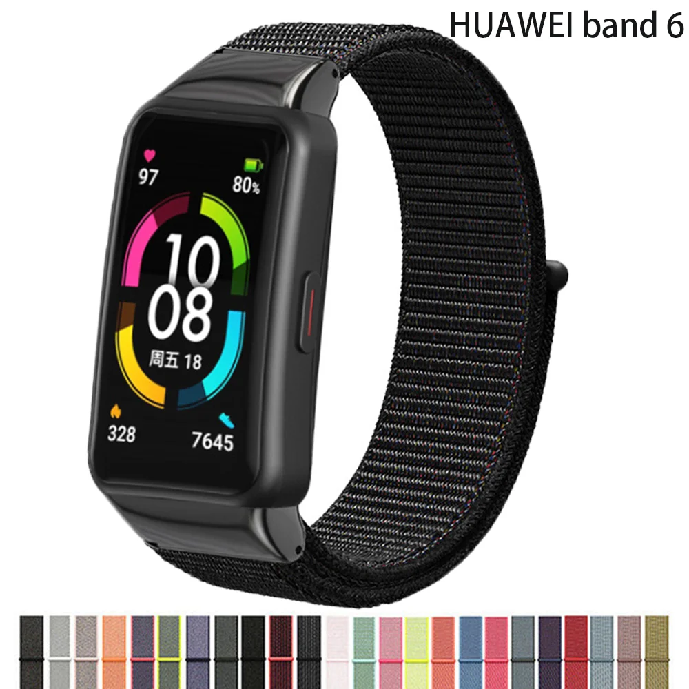 Ремешок нейлоновый для смарт-часов Huawei Band 6 сменный Воздухопроницаемый