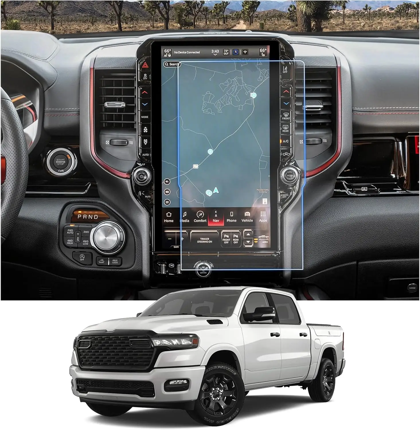 

Для 2025 + Dodge RAM 1500 14,4-дюймовый сенсорный экран навигации GPS защитные аксессуары пленка из закаленного стекла