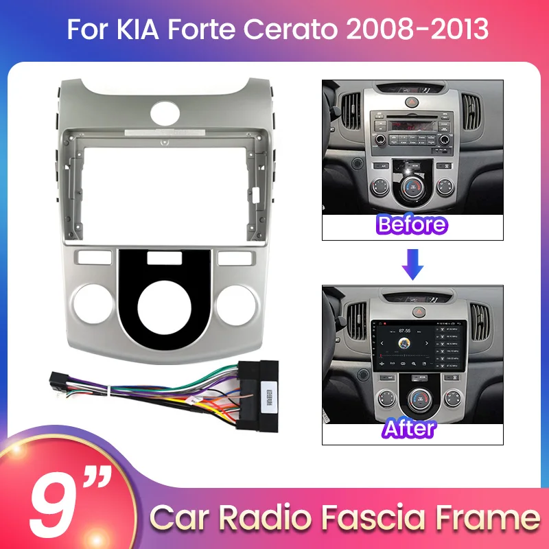Автомобильный радиоприемник с рамкой для KIA Forte Cerato 2008-2013 2din Android 11 мультимедийный