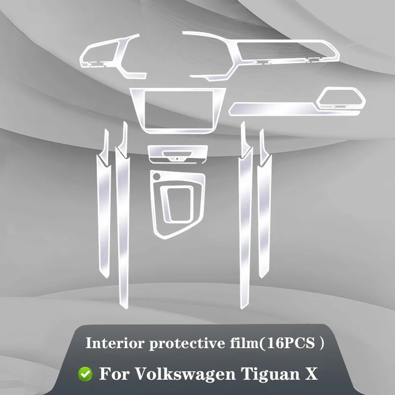 Для Volkswagen Tiguan 2021 центральная консоль интерьера автомобиля прозрачная фотопленка