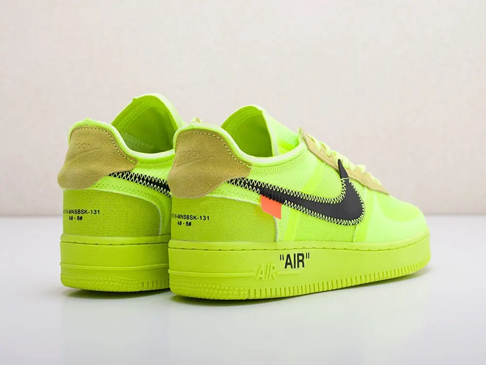 Кроссовки Nike x OFF-White Air Force 1 Low Зеленый Демисезон Мужской | Обувь