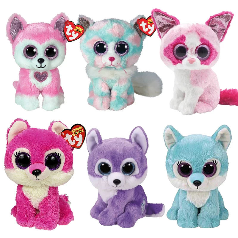 

15CM Ty Beanie Big Eyes Cute Colored Opal Bubble Sweet Kitten Plush Toy Plush Animal Doll Children's Toys Children's Gift