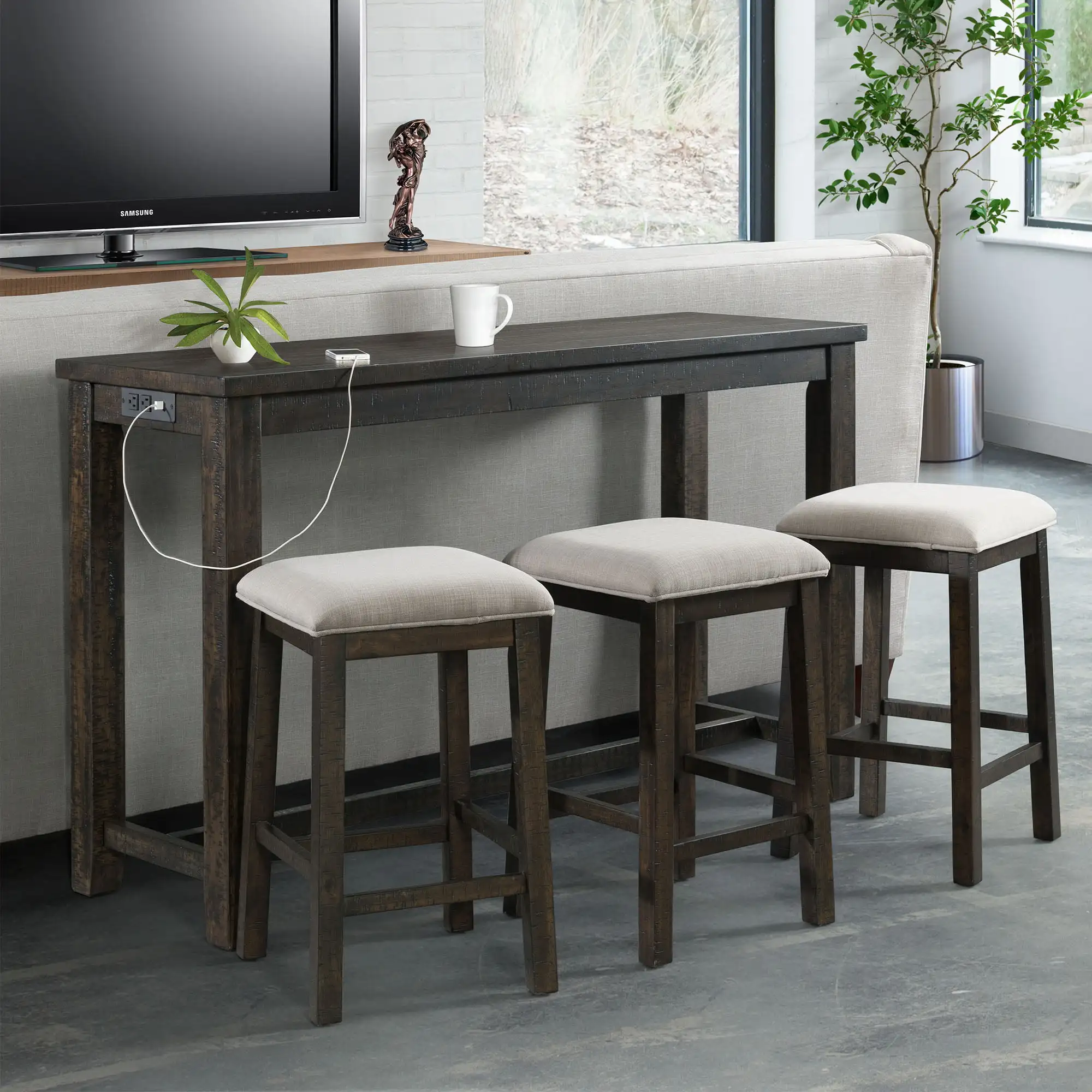 

BOUSSAC Furnishings Stanford Multipurpose Bar Table Set