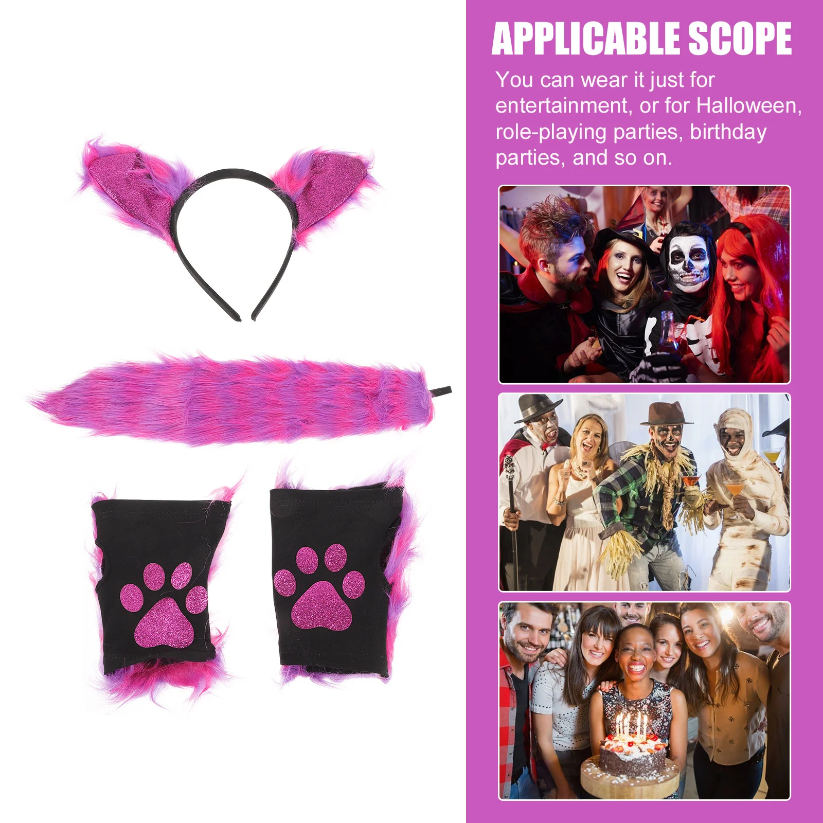 Повязка на голову с ушками животных аксессуары для волос повязка Хэллоуин