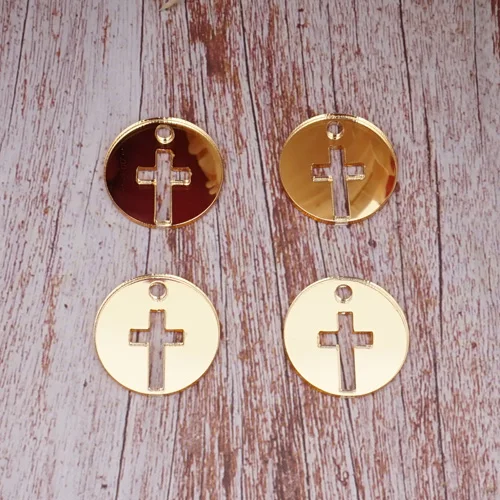 20 шт. Круглые акриловые зеркальные бирки