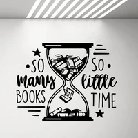so many books so little time books quotes wall decals vinyl stickers books reading room library bookstore kids room decor hj1457