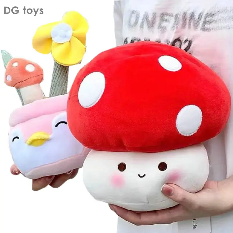 

Stuffed Soft Mushroom Pillow Sofa Decor Cushion Plush Toy Creative Mushroom Children's Plushie Anime Figure Doll Gift