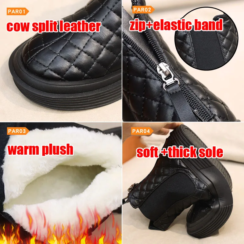 Ботильоны женские зимние на платформе теплые плюшевые ботинки челси модные