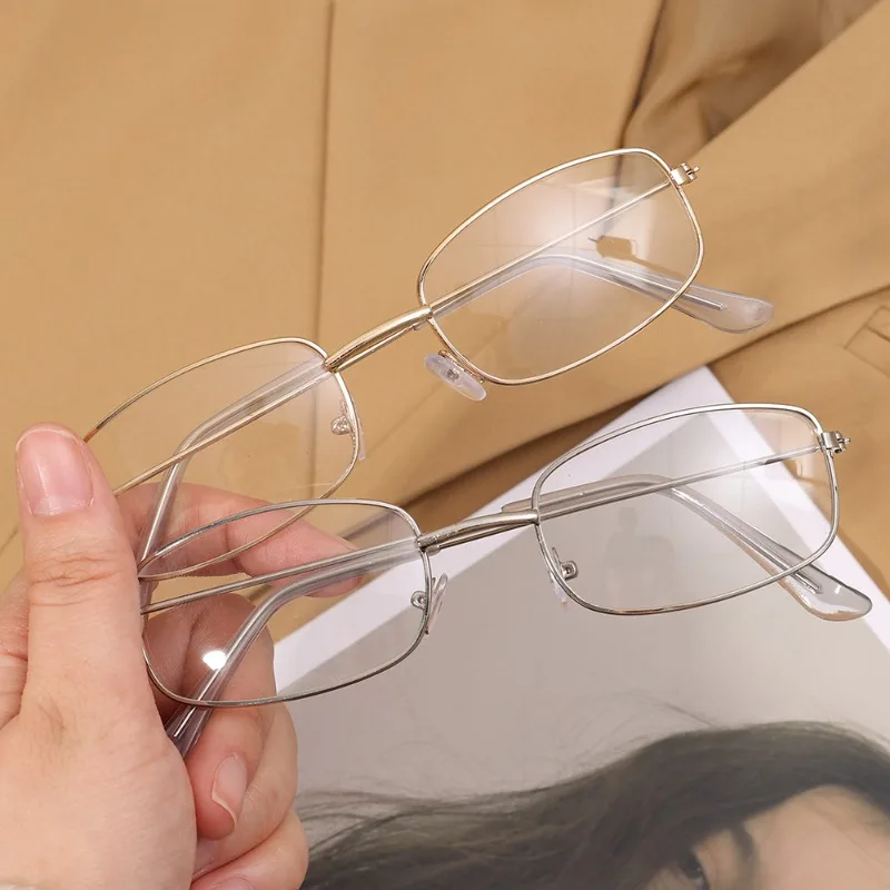 Металлические квадратные очки с оправой для женщин и мужчин Ретро изысканные