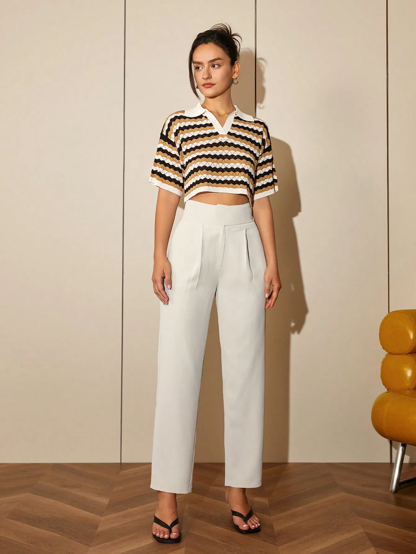 AEL Простые повседневные прямые широкие брюки с высокой талией женские летние