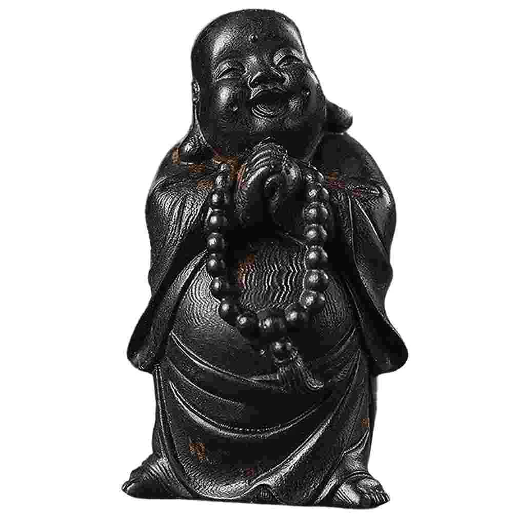 

Maitreya Wood Ornaments Exquisite Wooden Decor Adorn Vintage Statue Trim Desktop Small Figurine Sculpture