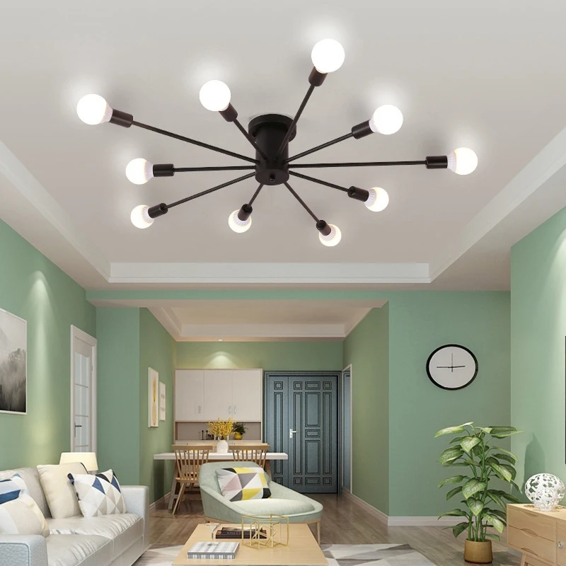 

Современная зеркальная потолочная лампа, черная, золотая, железная, искусство для гостиной, зеркальная, индивидуальная, для спальни