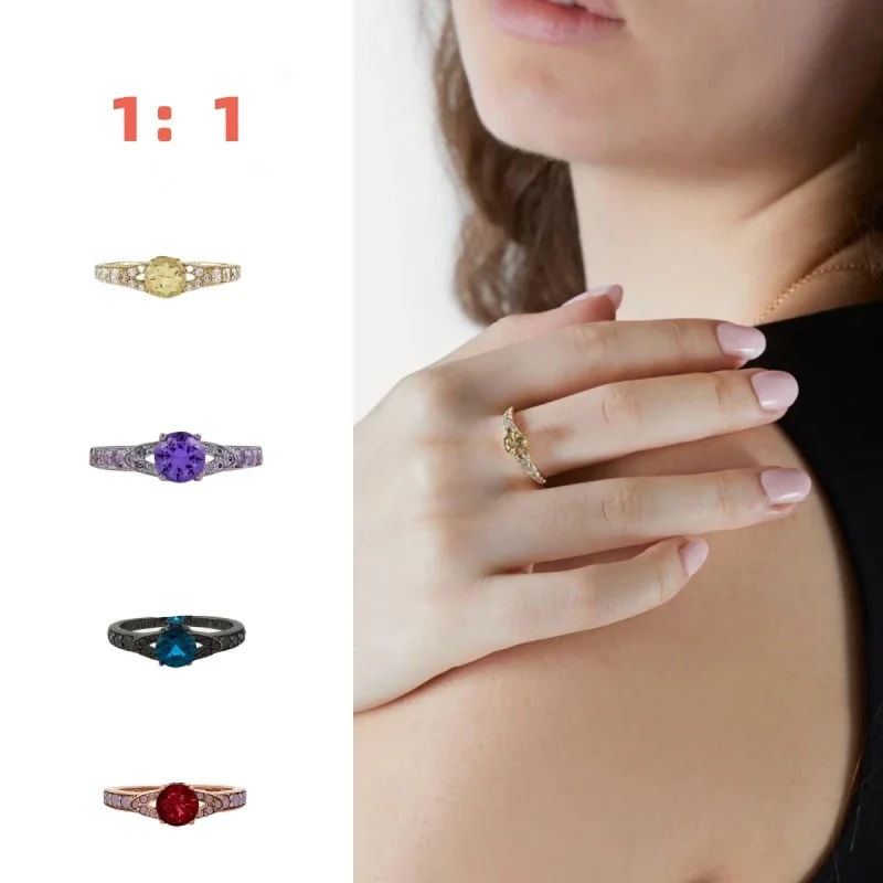 Ювелирный магазин со звездами кольцо из чистого серебра S925 с блестящим миндалем