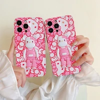 sanrio hello kitty cartoon bear phone case for iphone 11 12 13 pro max x xs xr shockproof cover