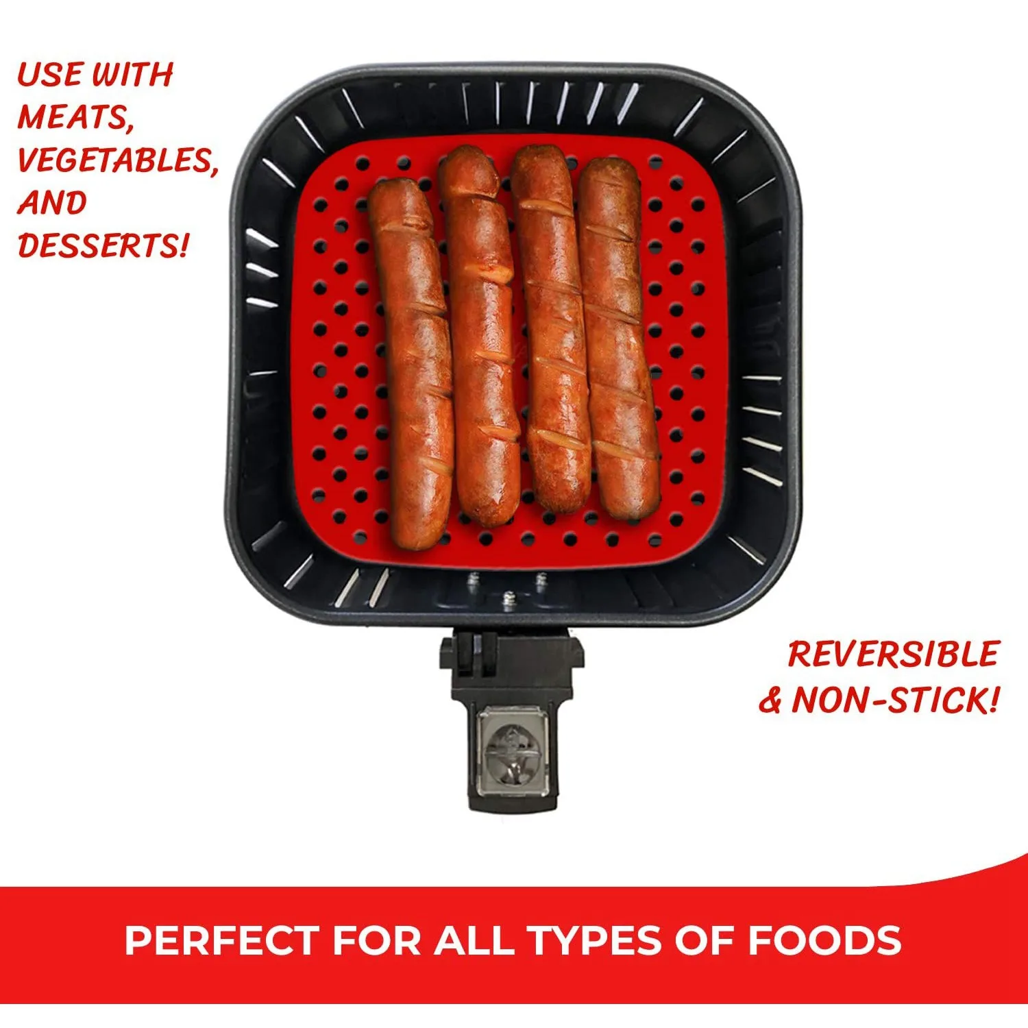 2 упаковки многоразовых вкладышей для фритюрниц квадратные антипригарные