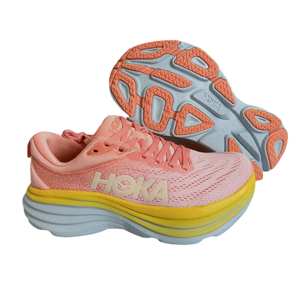 HOKA Sneakers for Men Bondi 8 Lowtop Elastic Outdoor Running Shoes Women Casual Road Shock Absorption Couple Sneaker Mens Tennis