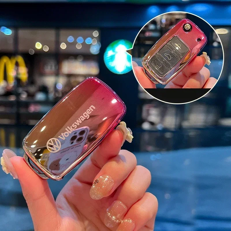 Чехол для автомобильного ключа из ТПУ чехол VW Volkswagen Polo Tiguan Passat B5 B6 B7 Golf 4 5 6 MK6 Jetta