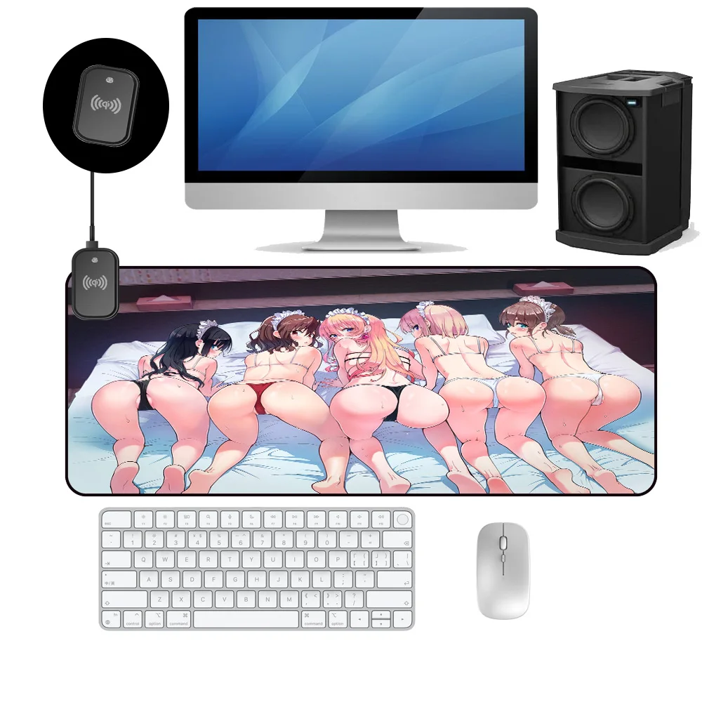 

Sexy Wireless Charging Mouse Pad Girls Big Butts Laptop Gamer Accessories Anime Mouse Pad Xxl with USB Type-C Custom Gaming Desk