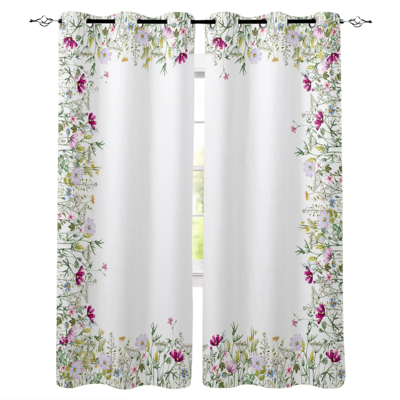 

Занавески с изображением диких цветов в виде растений, современные шторы для спальни, гостиной, кухни, Декор для дома, детской комнаты, оконн...