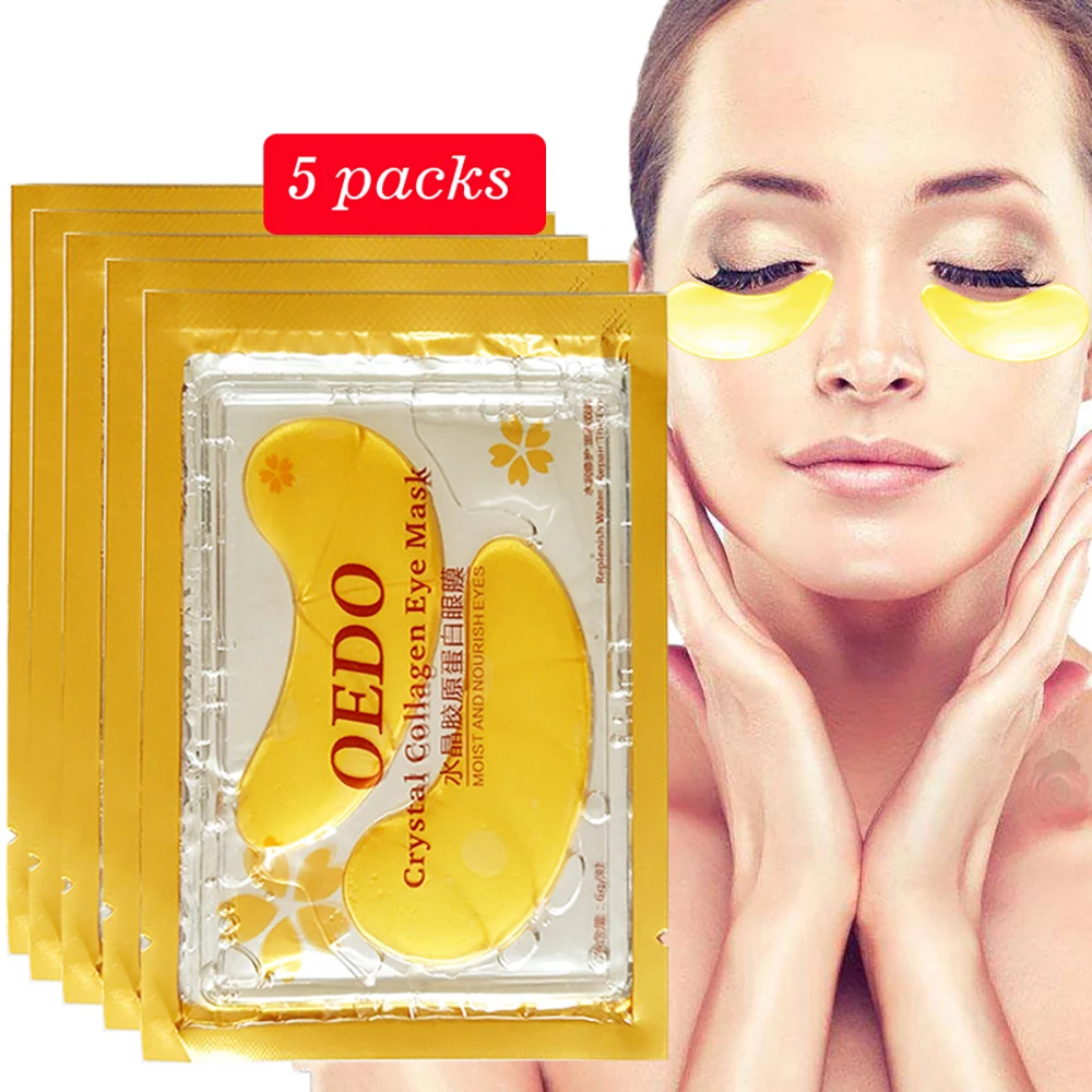 

10pcs=5pack Anti-Aging Gold Crystal Collagen Eye Mask Skin Care Eye Patches Crystal Beauty Anti Dark Circle Anti-Puffiness Cream