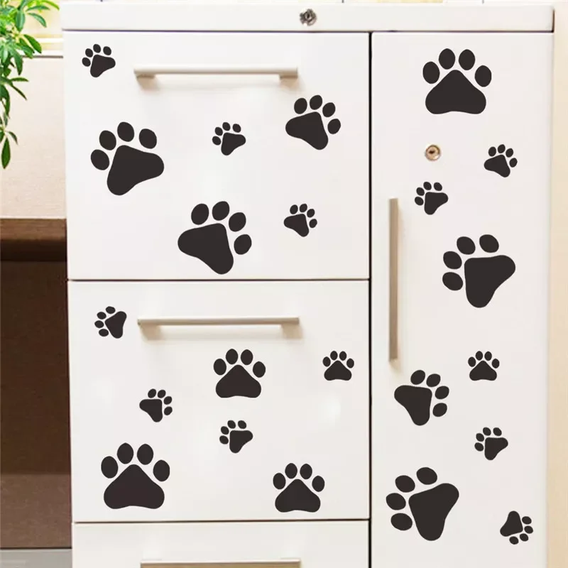 

Cute Dog footprints Wall Stickers home decor for kids rooms cupboard decoration wallpaper Decals PVC sticker adesivo de parede