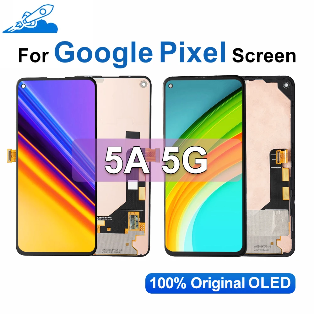 

OLED-панель 6,34 дюйма для Google Pixel 5a 5G, ЖК-дисплей, сенсорный экран, дигитайзер, замена в сборе, 100% протестирован, без битых пикселей