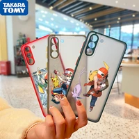 anime digimon pikachu for samsung galaxy s22 s21 ultra s20 fe lite s10 s9 s8 plus 5g frosted translucent phone case
