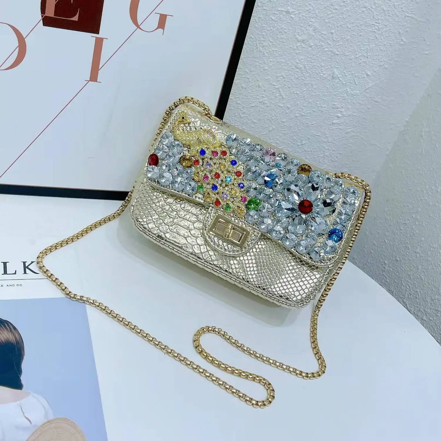 

Сумки через плечо для женщин, дизайнерская сумка, женские сумки, брендовая роскошная сумка на плечо со стразами и змеиной кожей, Женский кош...