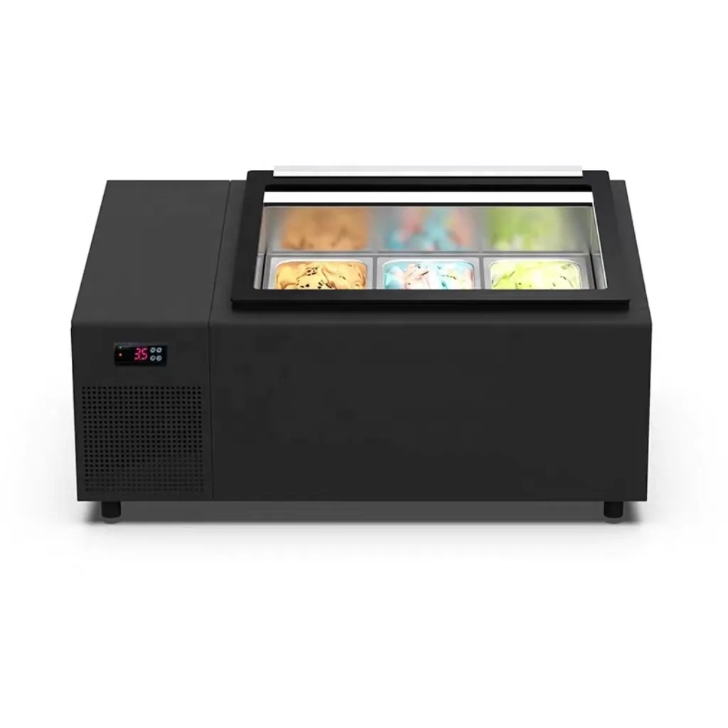 Мини-однотемпературная морозильная камера для мороженого стеклянная дверь с
