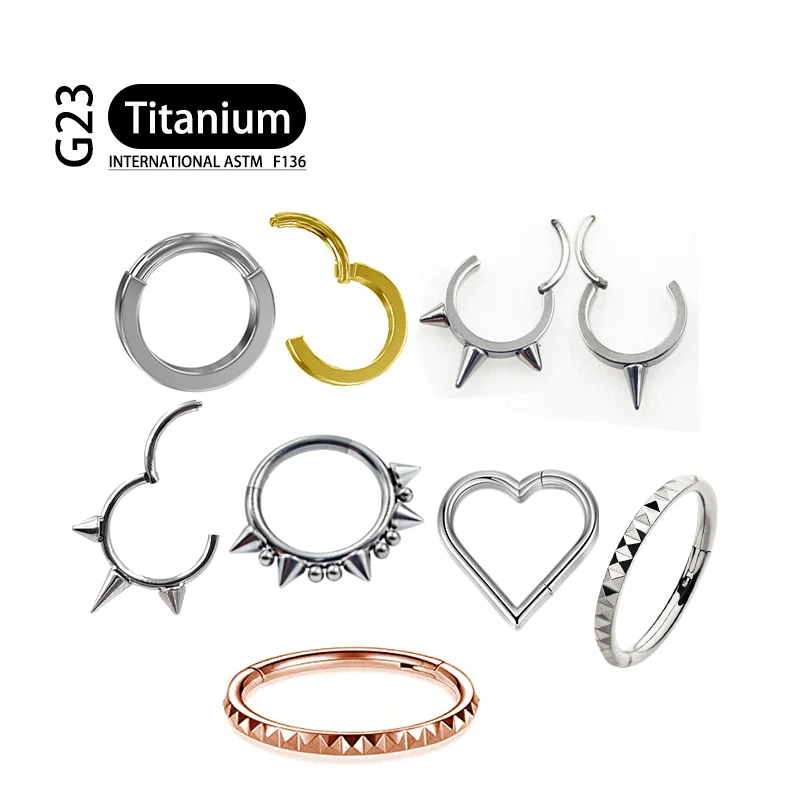 

Titanium G23 Nose Ring Earrings Circle Pendientes For Simple Gift Tragus Septum Hoop Lip Ear Pierc Cartilage Piercing For Women